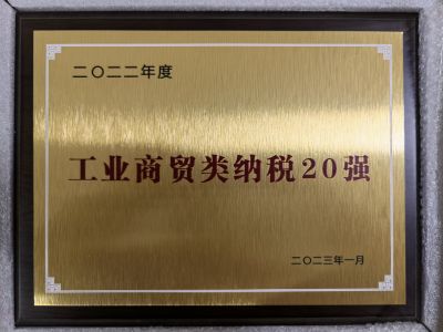 2022年度工業(yè)商貿(mào)類(lèi)納稅20強(qiáng)